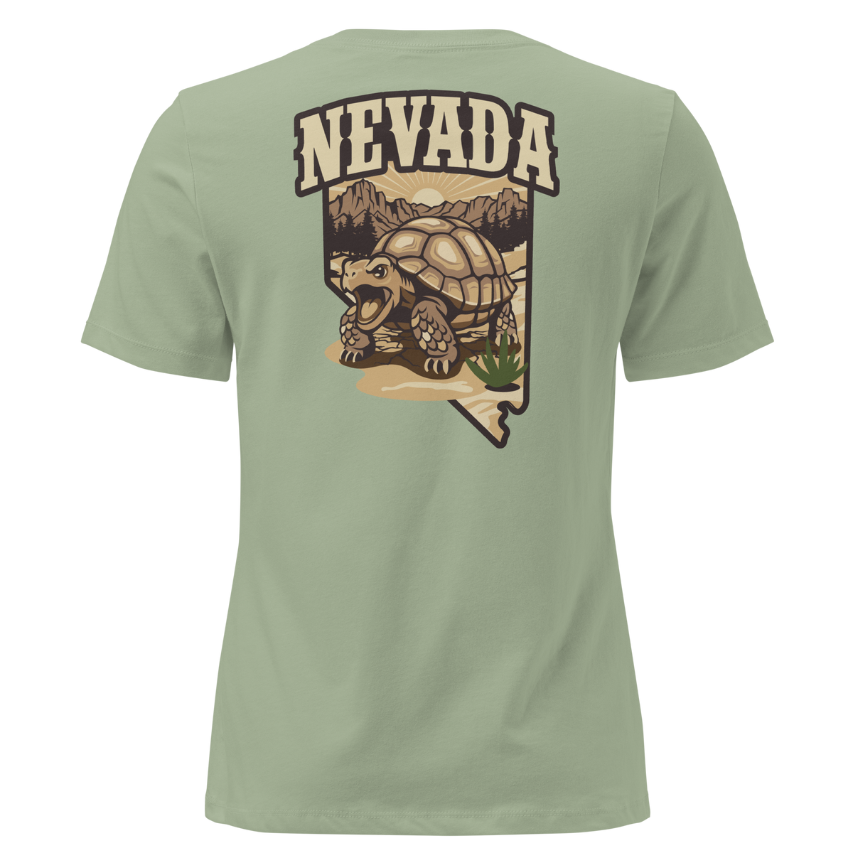 Women's Nevada Desert Tortoise Graphic Tee - Soft Cotton Relaxed Fit detailed graphic t-shirt view