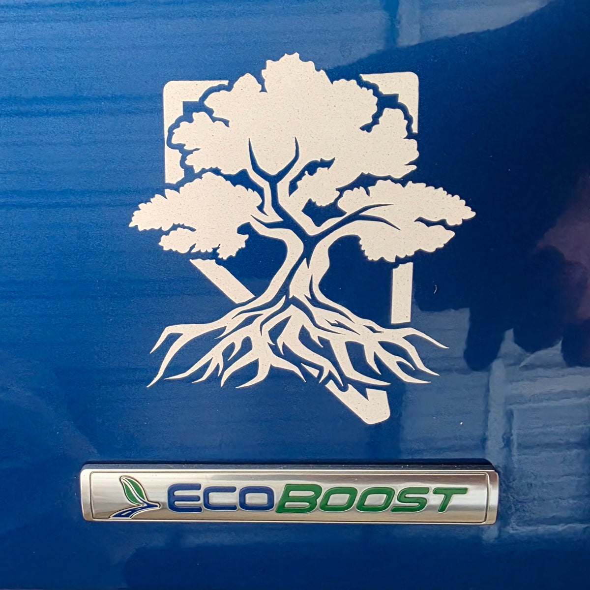 Rooted NV 4-inch white logo Vehicle Decal, die-cut automotive sticker for cars and trucks