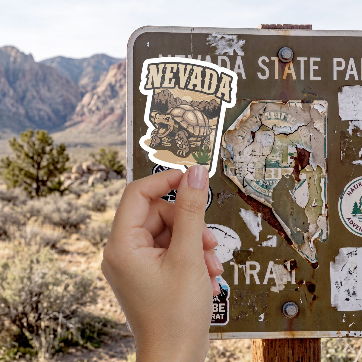 Nevada Desert Tortoise Durable Weather Resistant Decal
