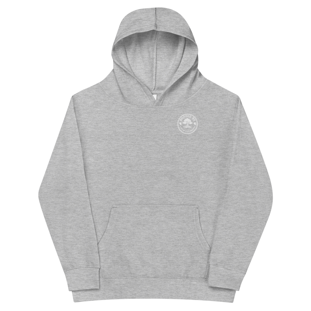 Youth Ichthyosaur Fossil Graphic Hoodie - Soft Unisex Fleece Pullover shown as a comfortable everyday hoodie for kids and young fossil enthusiasts.