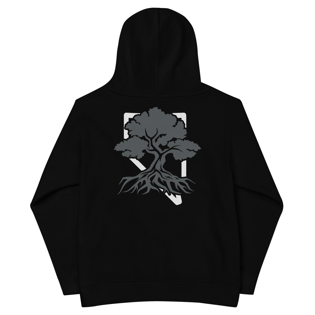Youth Rooted NV Logo Graphic Hoodie - Soft Unisex Fleece Pullover featuring a comfortable fleece design and Rooted NV logo graphic