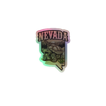 Nevada Desert Tortoise Durable Holographic Decal featuring a desert tortoise, Nevada landscape, and colorful holographic finish — Nevada Desert Holographic Decal.
