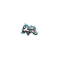 Reno Chrome Durable Weather Resistant Decal featuring bold chrome-style Reno lettering, 3 x 3 inch Reno Chrome Decal sticker