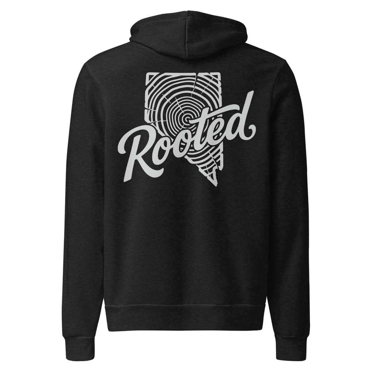 Rooted Nevada Tree Ring Graphic Hoodie - Soft Unisex Fleece Pullover front view