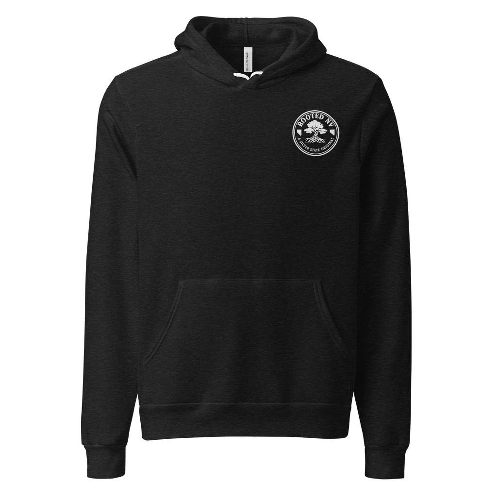 Rooted Nevada Tree Ring Graphic Hoodie - Soft Unisex Fleece Pullover back view
