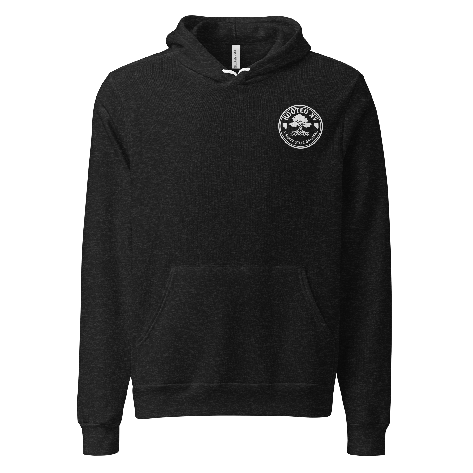 Rooted Nevada Tree Ring Graphic Hoodie - Soft Unisex Fleece Pullover back view