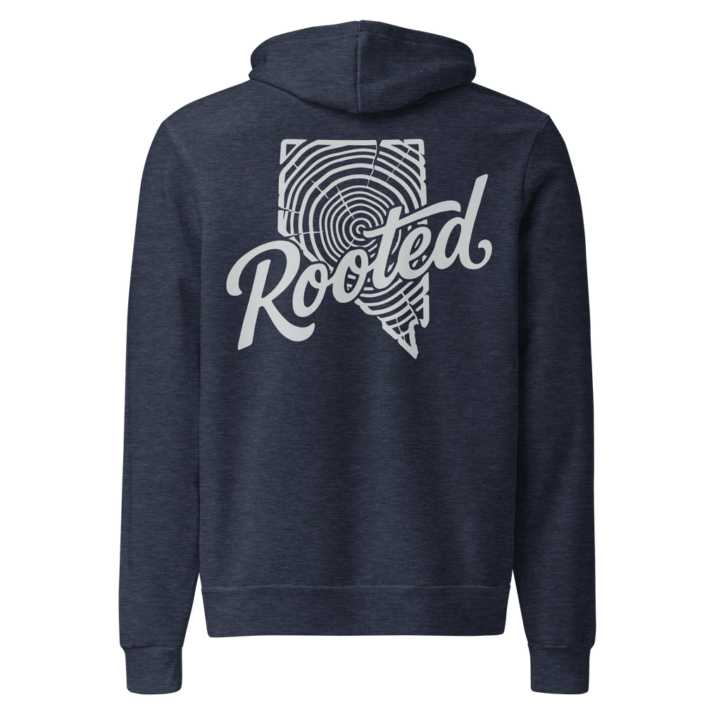 Rooted Nevada Tree Ring Graphic Hoodie - Soft Unisex Fleece Pullover sleeve and cuff detail