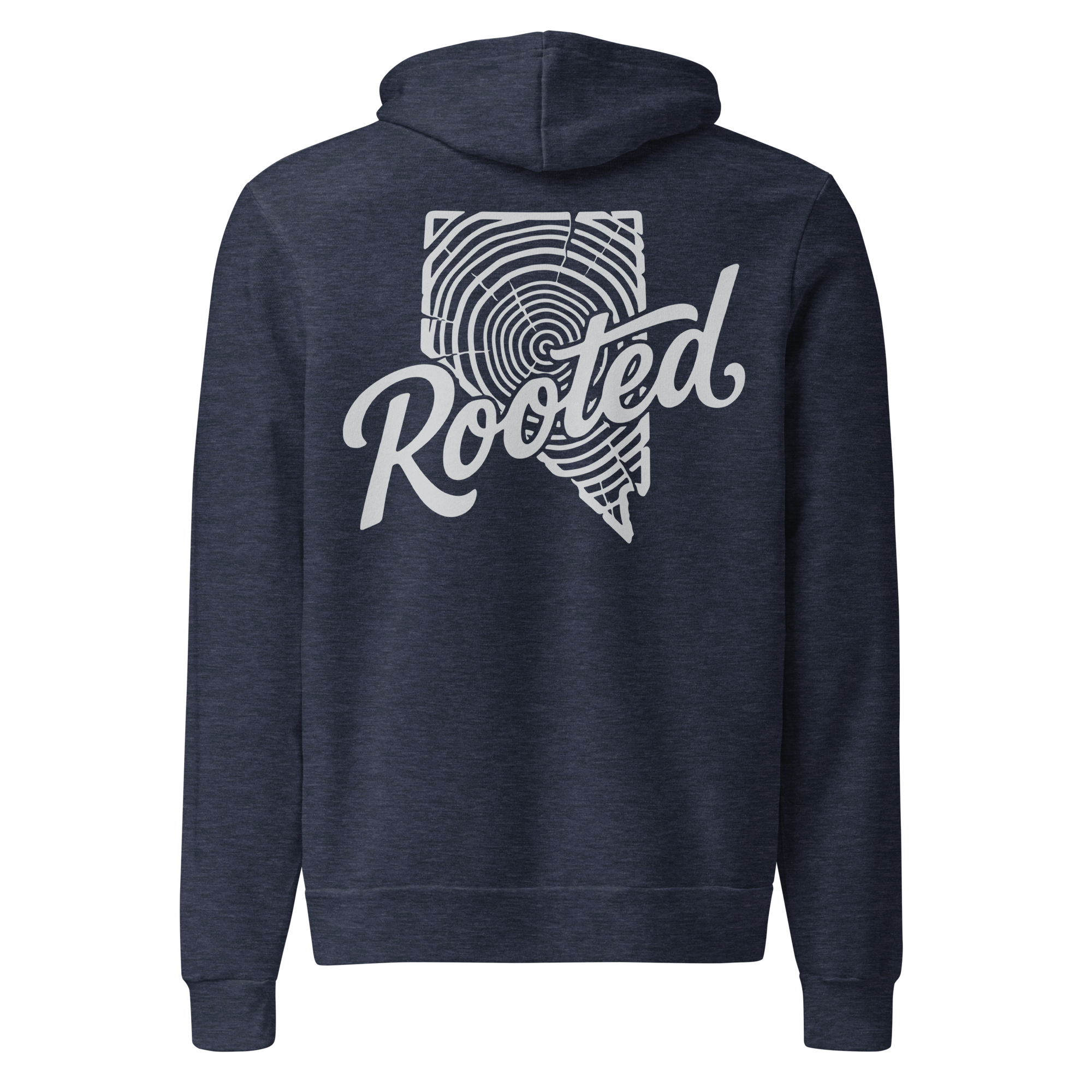 Rooted Nevada Tree Ring Graphic Hoodie - Soft Unisex Fleece Pullover sleeve and cuff detail