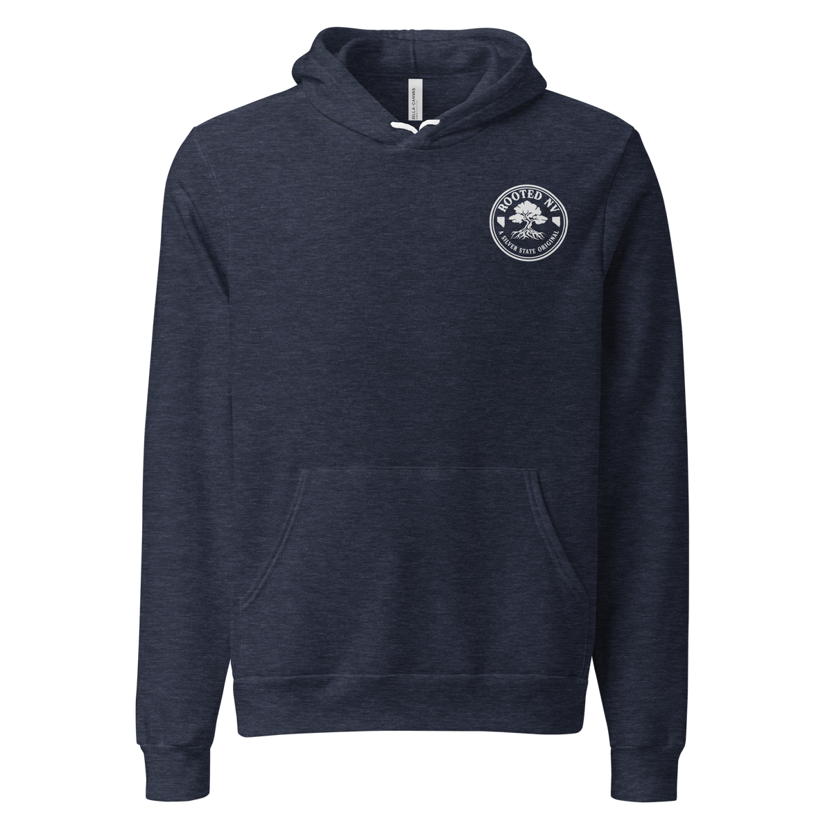 Rooted Nevada Tree Ring Graphic Hoodie - Soft Unisex Fleece Pullover kangaroo pocket detail