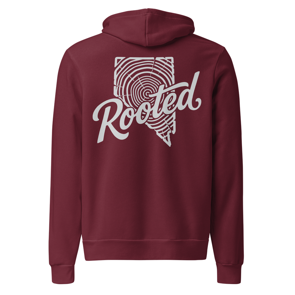 Rooted Nevada Tree Ring Graphic Hoodie - Soft Unisex Fleece Pullover detail view