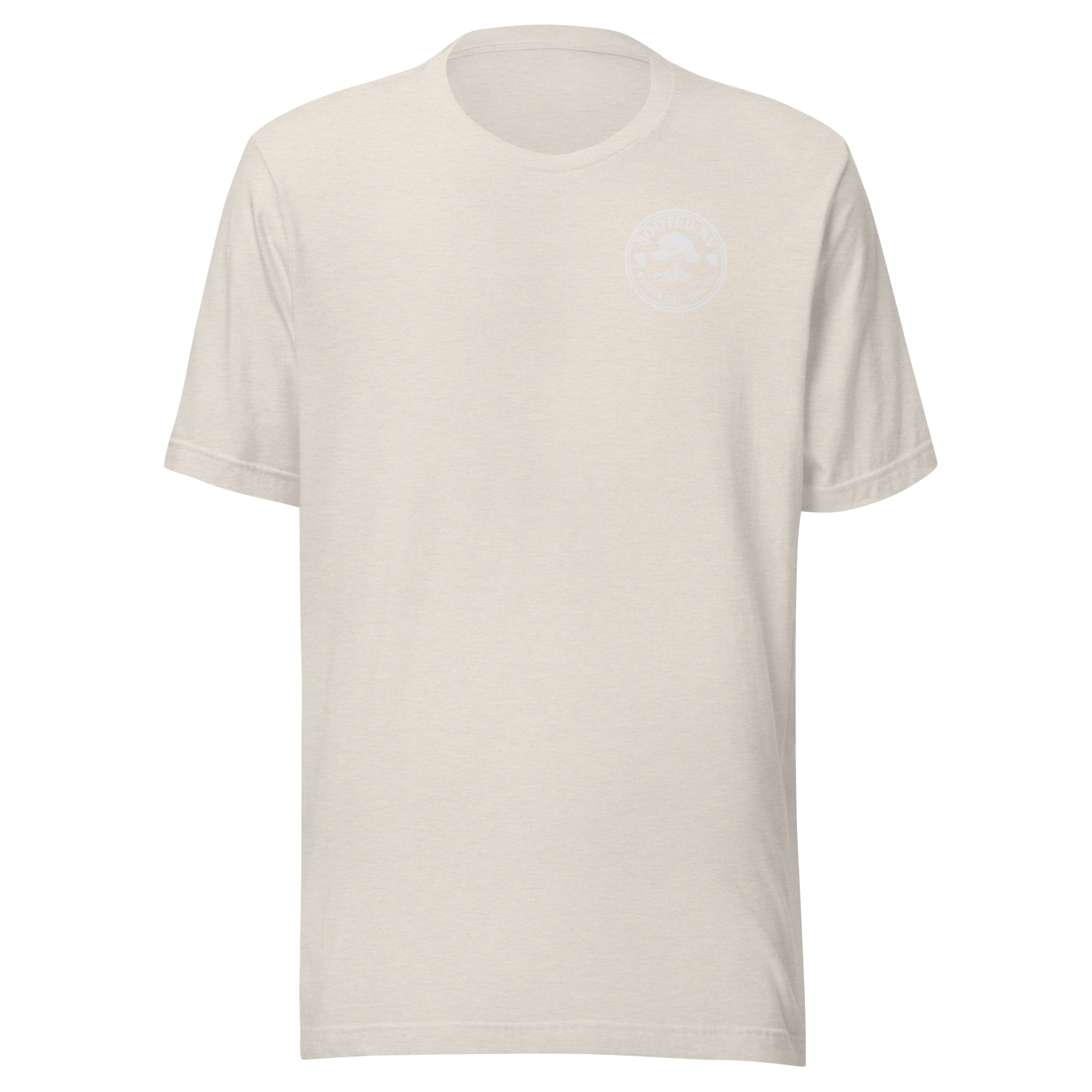 Men's Nevada Blue Bird T-Shirt – Soft Lightweight Everyday Tee in natural cream, featuring a subtle Rooted NV chest logo and Nevada Bluebird Graphic Tee style.