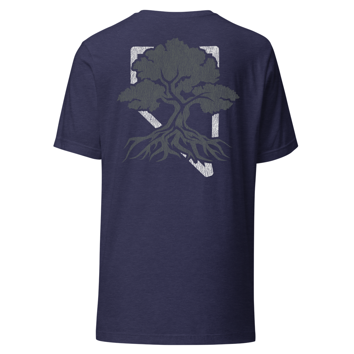 Rooted NV Vintage Logo Graphic Tee sleeve and side-seamed construction