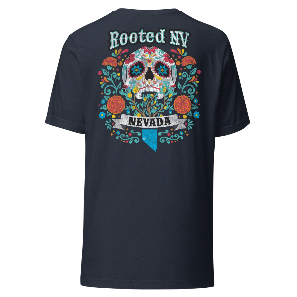 Men's Day of the Dead Nevada Tee | Soft Cotton Relaxed Fit, casual men's shirt with Day of the Dead artwork