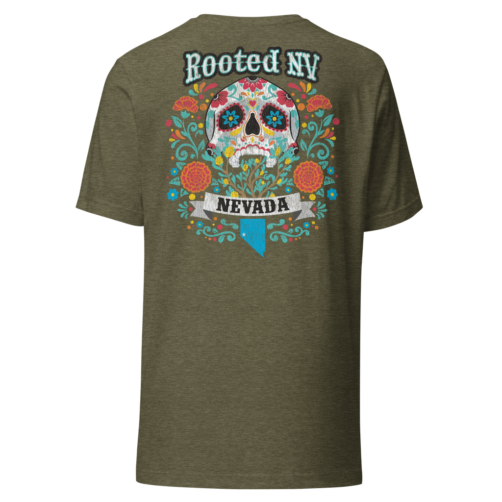Men's Day of the Dead Nevada Tee | Soft Cotton Relaxed Fit made from soft combed and ring-spun cotton