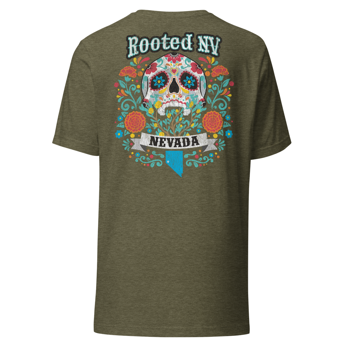 Men's Day of the Dead Nevada Tee | Soft Cotton Relaxed Fit made from soft combed and ring-spun cotton