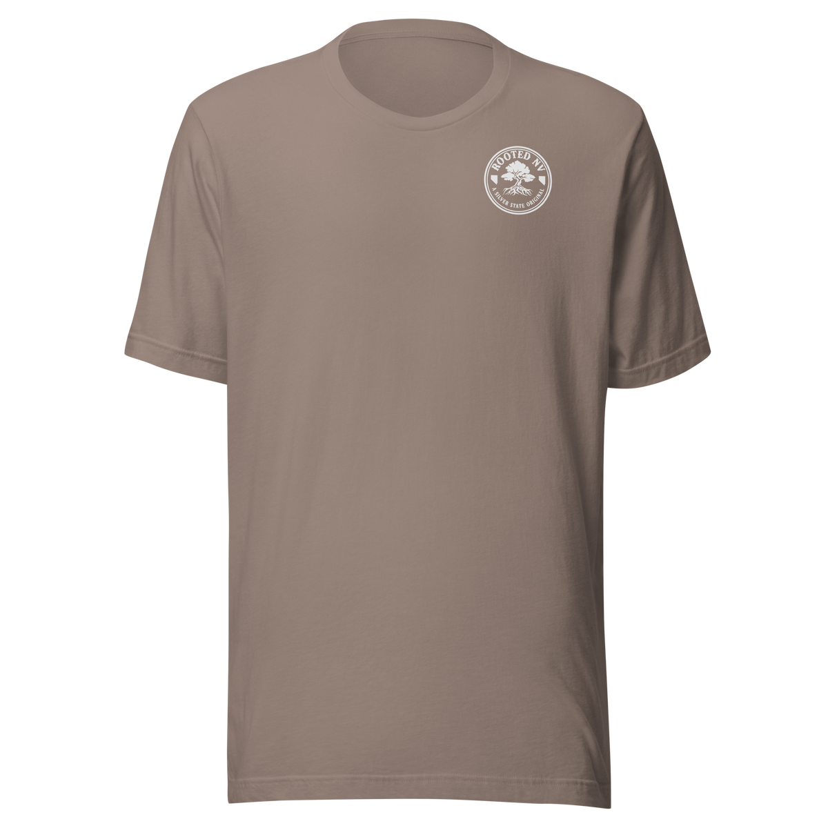Rooted NV Vintage Logo Graphic Tee premium cotton texture close-up