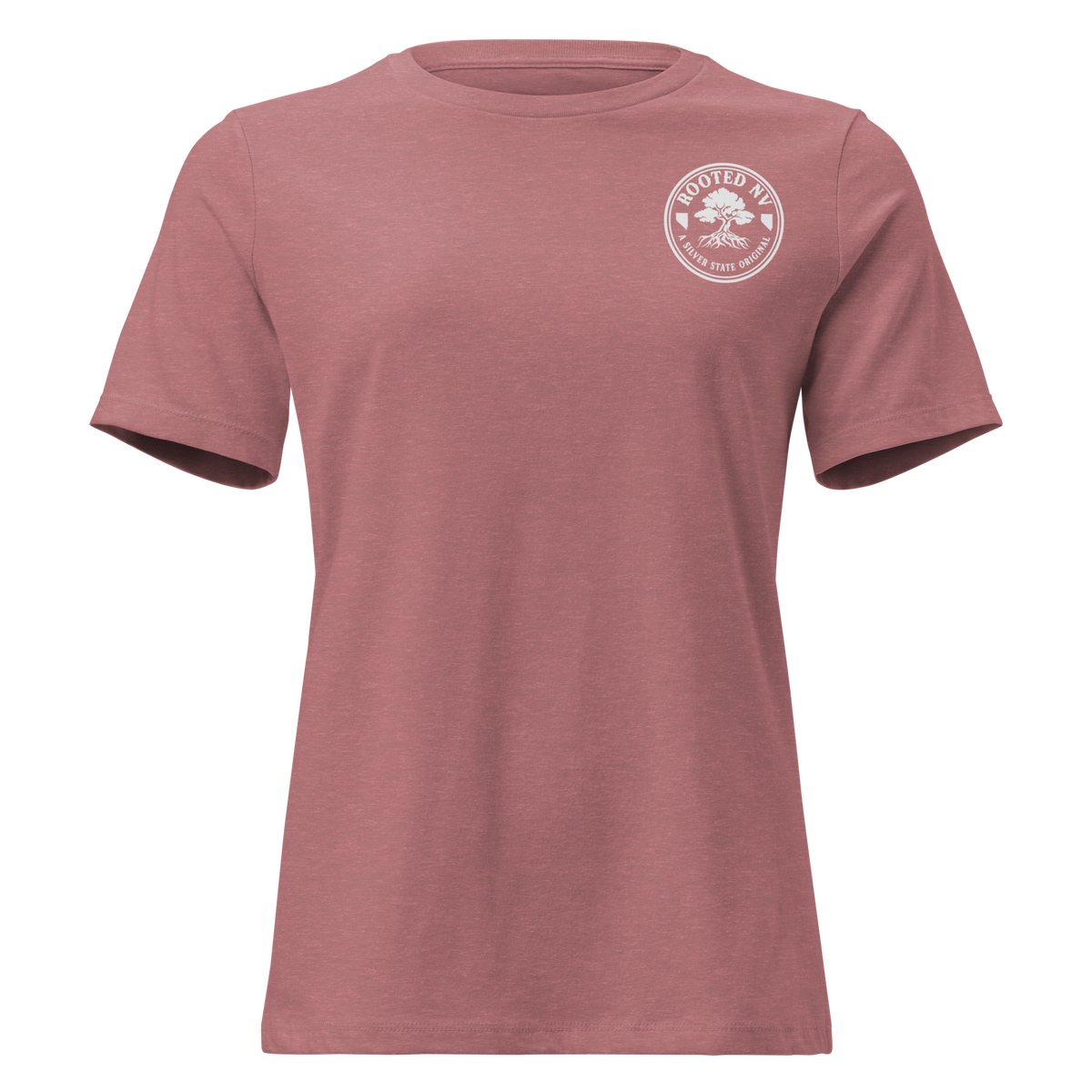 Women's Nevada Day Of The Dead Tee in blue teal with a relaxed fit and Rooted NV logo on the front